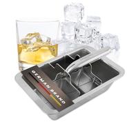 Dreiklang - be smart Bac à glaçons XXL en acier inoxydable 18/8 avec insert de levier pour un retrait facile I Poli I Convient à un usage alimentaire et durable I Alternative aux pierres de glace