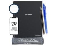 Dreiklang - be smart Carnet Réutilisable Spirale A4 avec Agenda - Bloc-Notes Digital, Sync Cloud, Ligné & Pointillé, 2 Stylos Roller & Chiffon inclus