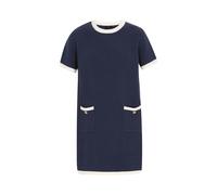 DreiMaster Klassik Robes en maille bleu marine / blanc, Taille M-L