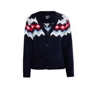 DreiMaster Maritim Cardigan bleu marine / bleu clair / rouge / blanc, Taille M-L