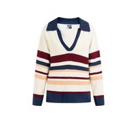 DreiMaster Maritim Pull-over beige / écru / bleu marine / lie de vin, Taille M-L