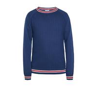 DreiMaster Maritim Pull-over 'Boline' bleu marine / rouge / blanc, Taille M