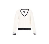 DreiMaster Maritim Pull-over noir / blanc, Taille M-L