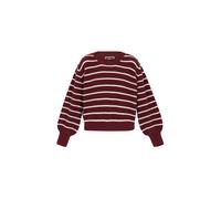 DreiMaster Maritim Pull-over oversize rouge foncé / blanc, Taille M-L