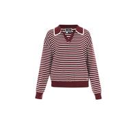 DreiMaster Maritim Pull-over rouge foncé / blanc, Taille M-L