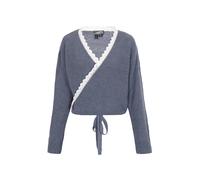 DreiMaster Vintage Cardigan gris basalte / blanc, Taille M-L