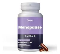 DREIZOL Ménopause - 8 en 1 - Formulé avec Oméga 3, Vitamine B, D et E - Calcium, Magnésium, Zinc, Sélénium, Manganèse. Biotine et Fer - Aide à Réduire les Bouffées de Chaleur et la Transpiration