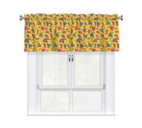 Drekrid Cantonnières pour fenêtres, style rétro des années 80, filtrant la lumière, petits rideaux courts et doux pour cuisine, chambre à coucher, salle de bain, cave, café, passe-tringle solide, 46 x