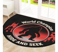 Drekrid Grand paillasson demi-cercle Bigfoot Champion du monde antidérapant, absorbant et lavable, pour cuisine, salle de bain, chambre à coucher, 160 x 100 cm