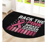 Drekrid Grand paillasson semi-circulaire lavable antidérapant pour la lutte contre le cancer du sein pour cuisine, salle de bain, chambre à coucher, 160 x 100 cm