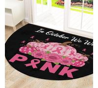 Drekrid Grand paillasson semi-circulaire lavable et antidérapant pour la lutte contre le cancer du sein pour cuisine, salle de bain, chambre à coucher, 160 x 100 cm