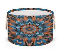 Drekrid Grands paniers de rangement ronds - Mandala - Panier à linge pliable pour jouets d'enfants, couverture, chambre à coucher, salon, décoration d'intérieur, panier cadeau, 50 x 34 cm