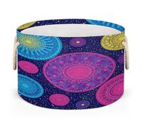 Drekrid Grands paniers de rangement ronds - Mandala - Panier à linge pliable pour jouets d'enfants, couverture, chambre à coucher, salon, décoration d'intérieur, panier cadeau 50 x 34 cm