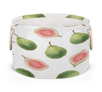 Drekrid Grands paniers de rangement ronds - Panier à linge pliable en goyave pour jouets d'enfants, couverture, chambre à coucher, salon, panier cadeau, 50 x 34 cm