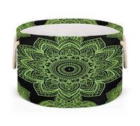 Drekrid Grands paniers de rangement ronds - Panier à linge pliable pour jouets d'enfants, couverture, chambre à coucher, salon, décoration d'intérieur, panier cadeau, 50 x 34 cm, motif mandala vert