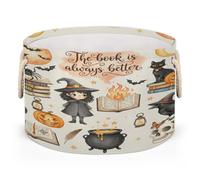 Drekrid Grands paniers de rangement - The Book Is Always Better - Boîte à linge ronde pliable avec poignées pour jouets, couverture, chambre à coucher, salon, décoration d'intérieur, panier cadeau