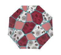 Drekrid Kintsugi Parapluie de voyage pour la pluie - Parapluie coupe-vent compact et pliable automatique pour enfants et femmes, joli petit parapluie à ouverture automatique pour sac à dos, navette