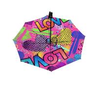 Drekrid Parapluie de voyage pour la pluie et le soleil - Parapluie coupe-vent compact et pliable à l'envers pour femmes et enfants, ouverture automatique, joli petit parapluie pour sac à dos, navette