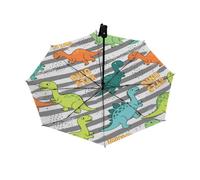 Drekrid Parapluie de voyage pour la pluie et le soleil, parapluie dinosaure coupe-vent, compact et pliable à l'envers pour femmes et enfants, ouverture automatique, joli petit parapluie pour sac à dos