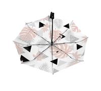 Drekrid Parapluie de voyage pour la pluie et le soleil - Parapluie géométrique coupe-vent compact et automatique pliable à l'envers pour femmes et enfants, ouverture automatique, joli petit parapluie