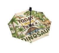 Drekrid Parapluie de voyage pour pluie et soleil - Parapluie dinosaure coupe-vent, compact et pliable à l'envers pour femmes et enfants, petit parapluie mignon pour les trajets quotidiens, la voiture