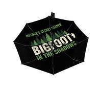 Drekrid Parapluie de voyage pour pluie et soleil - Parapluie Sasquatch Bigfoot Forêt Coupe-vent Compact Ouverture et Fermeture Automatique pour Enfants Femmes Pliage Inverse Automatique Petit