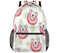 Drekrid Sac à dos d'école, sac de voyage pour garçons et filles - Koalas beignets feuilles de palmier, sac à dos léger pour ordinateur portable de 15,6" pour femmes, hommes, étudiants, collège, lycée