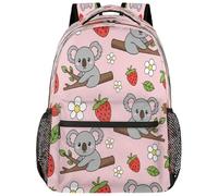 Drekrid Sac à dos d'école, sac de voyage pour garçons et filles - Koalas fraises - Sac à dos léger pour ordinateur portable de 15,6" pour homme et femme, étudiant, collège, lycée, adolescents