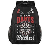 Drekrid Sac à dos d'école, sac de voyage pour garçons et filles - Let's Play Darts - Sac à dos léger pour ordinateur portable de 15,6" pour femmes, hommes, étudiants, collège, lycée, adolescents