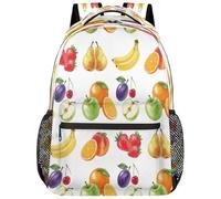 Drekrid Sac à dos d'école, sac de voyage pour garçons et filles - Sac à dos léger à fruits mélangés pour ordinateur portable de 15,6" pour femmes, hommes, étudiants, collège, lycée, adolescents
