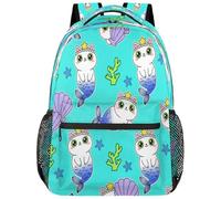 Drekrid Sac à dos d'école, sac de voyage pour garçons et filles - Sac à dos léger avec motif de chats sirènes, sac à dos pour ordinateur portable de 15,6" pour femmes, hommes, étudiants, collège