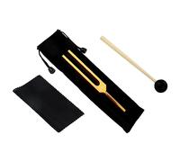 DRELD 528 Hz Diapason pour la guérison, la réparation de l'ADN, instrument de musique de guérison sonore avec chiffon de nettoyage et marteau en silicone, doré