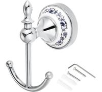DRELD Crochet et porte-manteau décoratif en alliage de zinc et céramique, style maison de campagne pour salle de bain
