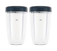 DRELD Lot de 2 pièces de rechange pour extracteur de jus Nutribullet 900 W/600 W (24 oz/710 ml) - 2 gobelets de rechange Nutribullet avec couvercle