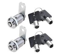 Dreld Lot de 2 verrous à came tubulaires de 3.8 cm avec 4 clés, serrure de rangement de sécurité pour boîte aux lettres, tiroir, armoires, camping-car, ATM (27 mm, clés identiques)
