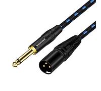 DREMAKE Câble asymétrique TS mâle vers XLR mâle de 15,2 cm, jack mono de 6,35 mm vers XLR mâle, cordon d'interconnexion TS vers XLR pour batterie électrique, amplificateur de puissance, piano électronique, pédale d'effet de 6,5 mm