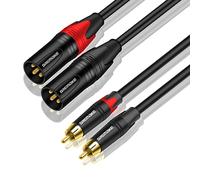 DREMAKE Câble de raccordement audio XLR vers RCA de 90 cm, double XLR mâle vers double RCA mâle, câble d'interconnexion audio stéréo double RCA vers double XLR mâle