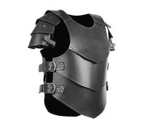 DREMDO Armure De Poitrine Médiévale en Cuir, Cuirasse Gothique Viking, Armure De Combat Chevalier Renaissance Cosplay pour Halloween, Fête À Thème,Noir
