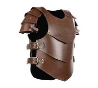 DREMDO Armure De Poitrine Médiévale en Cuir, Cuirasse Gothique Viking, Armure De Combat Chevalier Renaissance Cosplay pour Halloween, Fête À Thème,Marron