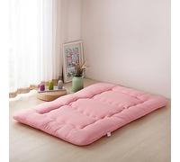 Dremdo Futon Matelas De Sol, Matelas De Sol Japonais Rembourré Matelas Matelas Matelassé Top, Matelas Pliant Super Épais Plancher Respirant Lounger Lit D'invité,Rose,150x200cm