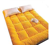 Dremdo Futon Matelas, Matelas De Sol Japonais Matelas Matelas Matelas Matelassés Topper, Pliant Roll - Up Guest Matelas Portable Dortoir Voyage Camping Matelas,Jaune,90x200cm
