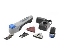 Dremel Blueprint 12V Outil Multifonction Oscillant Sans Charbon avec Sélecteur d’Application (avec Lame de Coupe et de Grattage, 6 Disques Abrasifs, Plateau de Ponçage, Chargeur+Batterie)