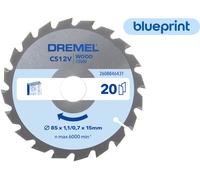 Dremel Blueprint Lame de Scie Circulaire pour Bois 85 x 1,1/0,7 x 15mm (CS500)