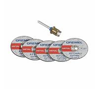 Dremel EZ406-02, EZ, kit de démarrage de serrure de 38,1 mm de diamètre, 5 disques à tronçonner renforcés en fibre de verre et mandrin EZ402 inclus, accessoires de disques de tronçonnage pour outils