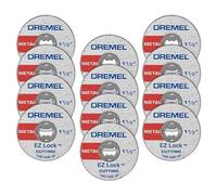 Dremel EZ456B Lot de 12 disques de coupe pour outils rotatifs de 1 1/2" EZ Lock Parfait pour la tôle et les tuyaux en cuivre