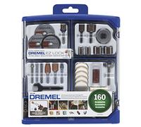 Dremel Kit d'accessoires pour outils rotatifs - 710-08 - 160 accessoires - Technologie EZ Lock - Tige 1/8" - Embouts de coupe, roue de polissage et composé, disque de ponçage et tambour, sculpture, affûtage et gravure