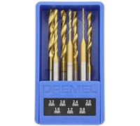 Dremel Jeu de 7 forets revêtus de titane 0,8–3,2 mm pour bois, plastique et métaux tendres