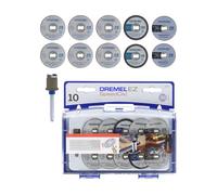 Kit d'Accessoires Dremel SC690 EZ SpeedClic - Coffret de Meules à Tronçonner pour Outil Mulltifonction Rotatif, 10 Disques á Tronçonner avec Mandrin bleu