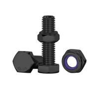 Drenky 10 Pcs Boulon Ecrou M8 Noir Boulons à Six Pans Avec écrous Assortiment M8 X 25mm Boulons En Acier Inoxydable A2 V2A Pour Meubles, Voitures, Vélos, Bateaux, Impression 3D