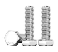 Drenky 10 Pièces Boulons Hexagonaux M10 X 35mm Argent Acier Inoxydable A2 V2A Haute Résistance Boulon à TêTe Hexagonale DIN 933 Vis Inox Pour Automobile Et Machinerie
